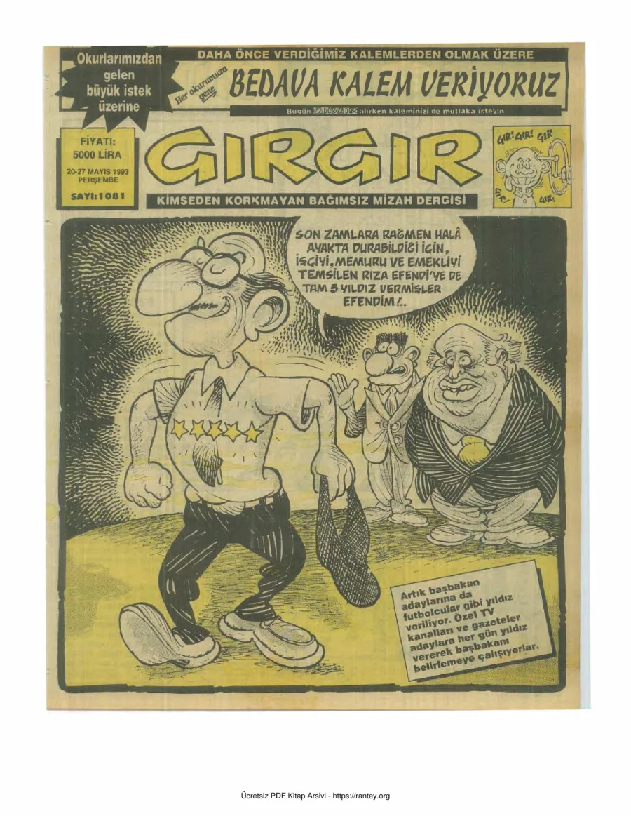 GırGır 1993 Sayı 1081 kapak görseli