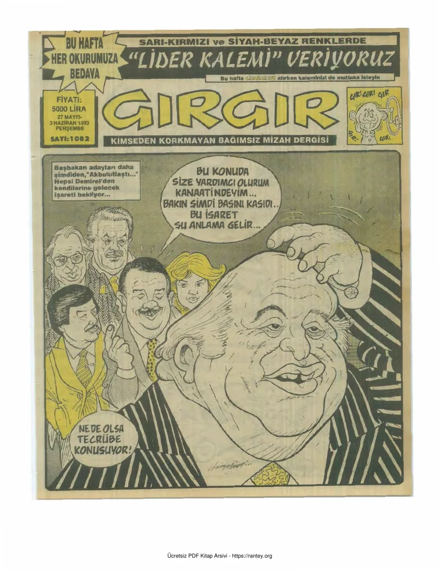 GırGır 1993 Sayı 1082 kapak görseli