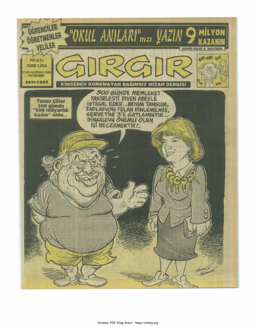 GırGır 1993 Sayı 1085 kapak görseli