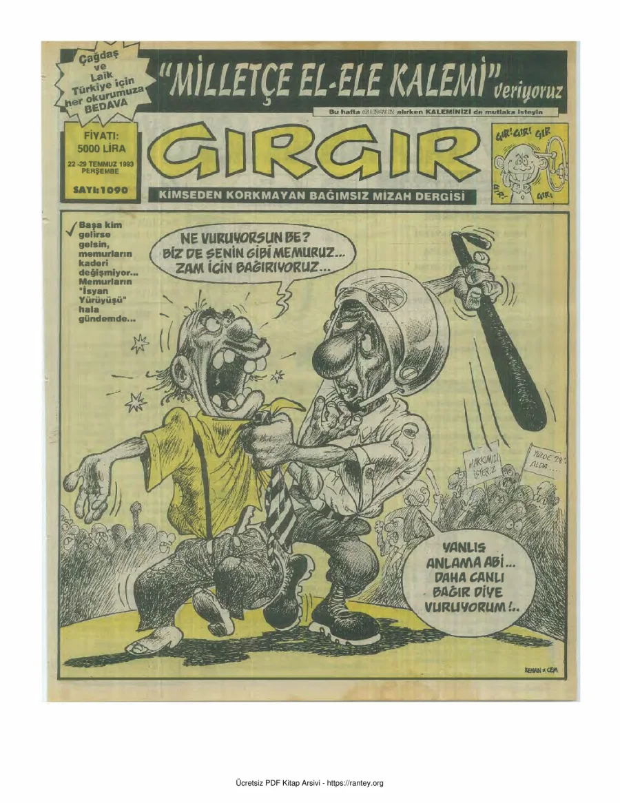 GırGır 1993 Sayı 1090 kapak görseli