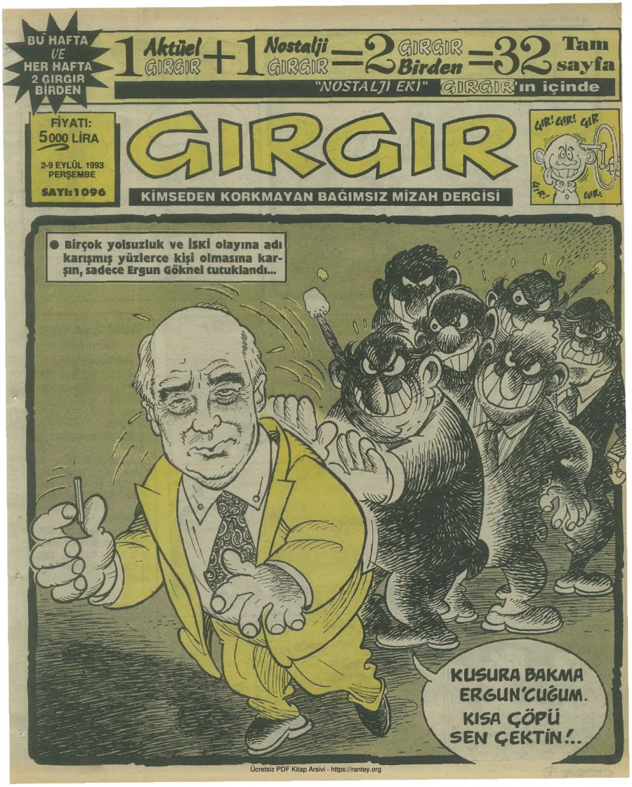 GırGır 1993 Sayı 1096 kapak görseli