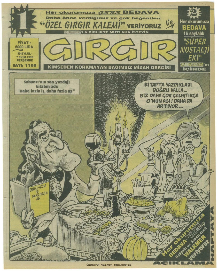 GırGır 1993 Sayı 1100 kapak görseli