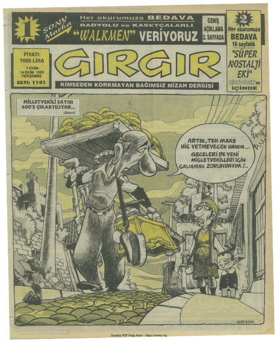GırGır 1993 Sayı 1101 kapak görseli