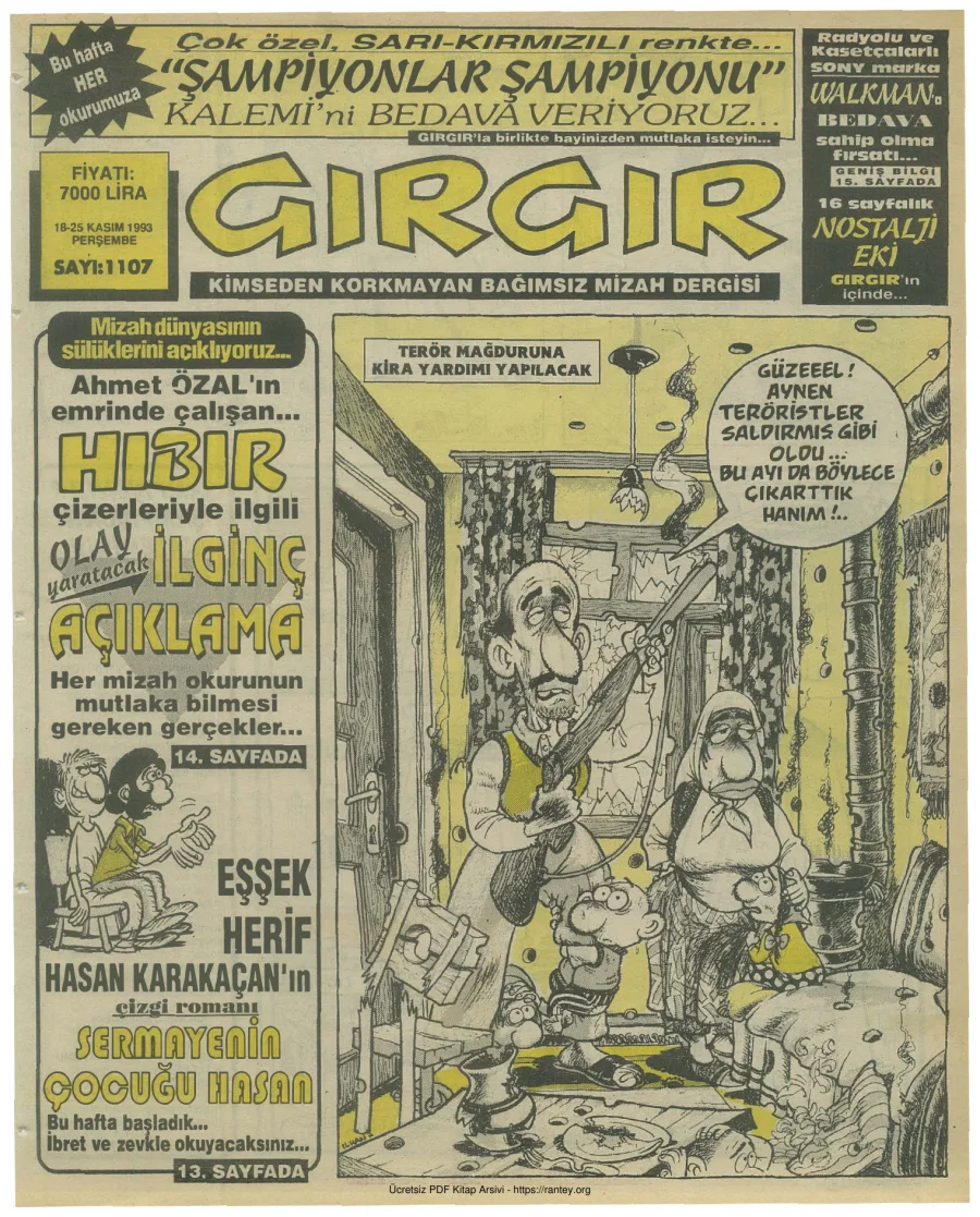 GırGır 1993 Sayı 1107 kapak görseli