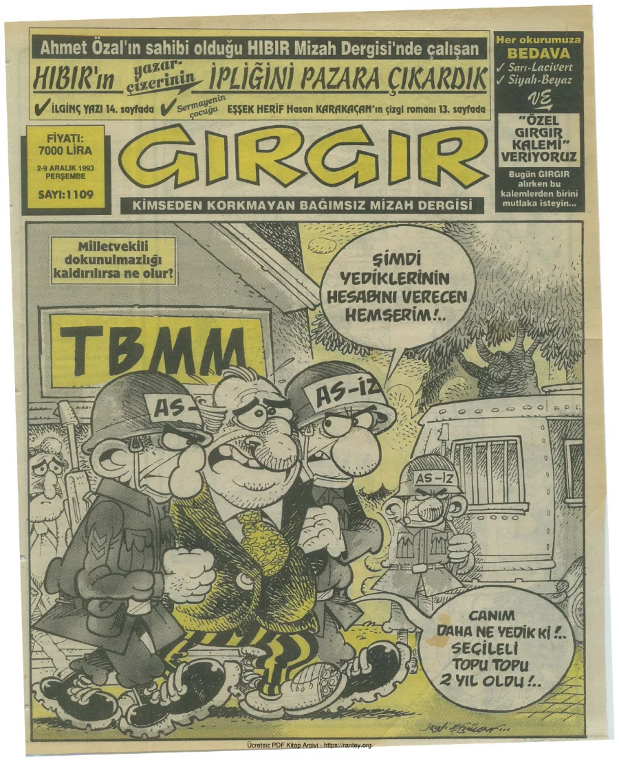 GırGır 1993 Sayı 1109 kapak görseli