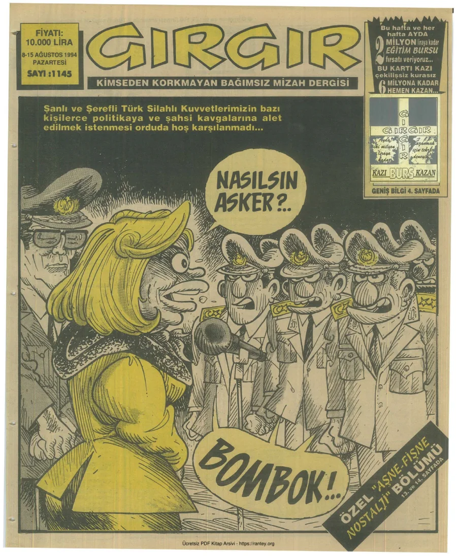 GırGır 1994 Sayı 1145 kapak görseli
