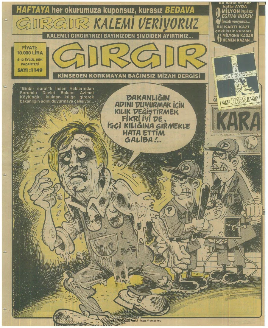 GırGır 1994 Sayı 1149 kapak görseli