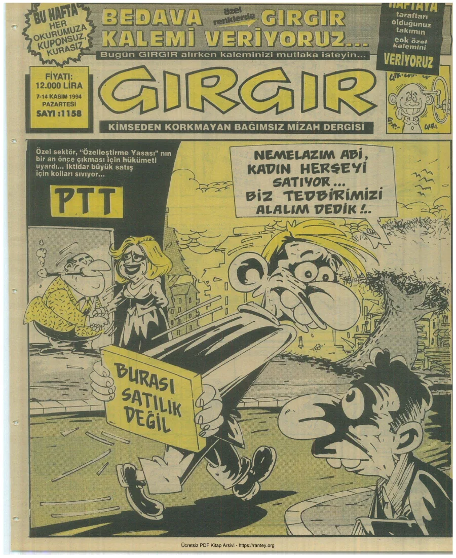 GırGır 1994 Sayı 1158 kapak görseli