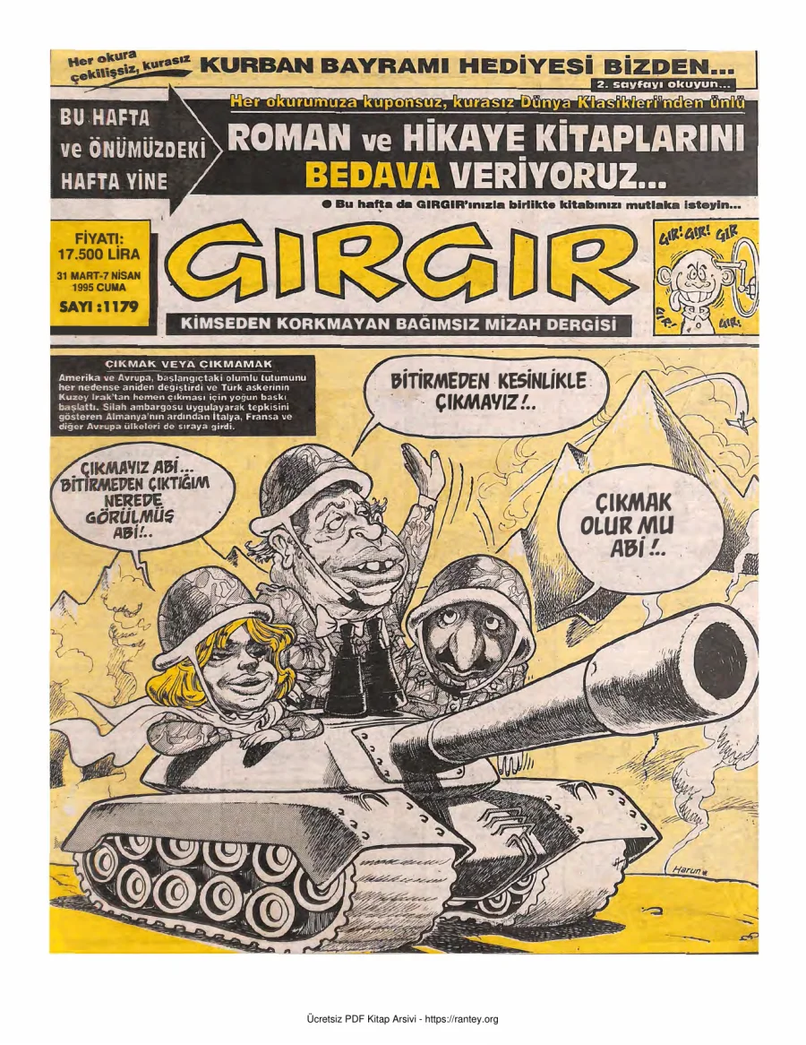 GırGır 1995 Sayı 1179 kapak görseli