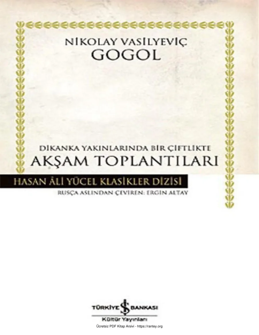 Gogol Dikanka Yakınlarında Bir Çiftlikte Akşam Toplantıları kapak görseli