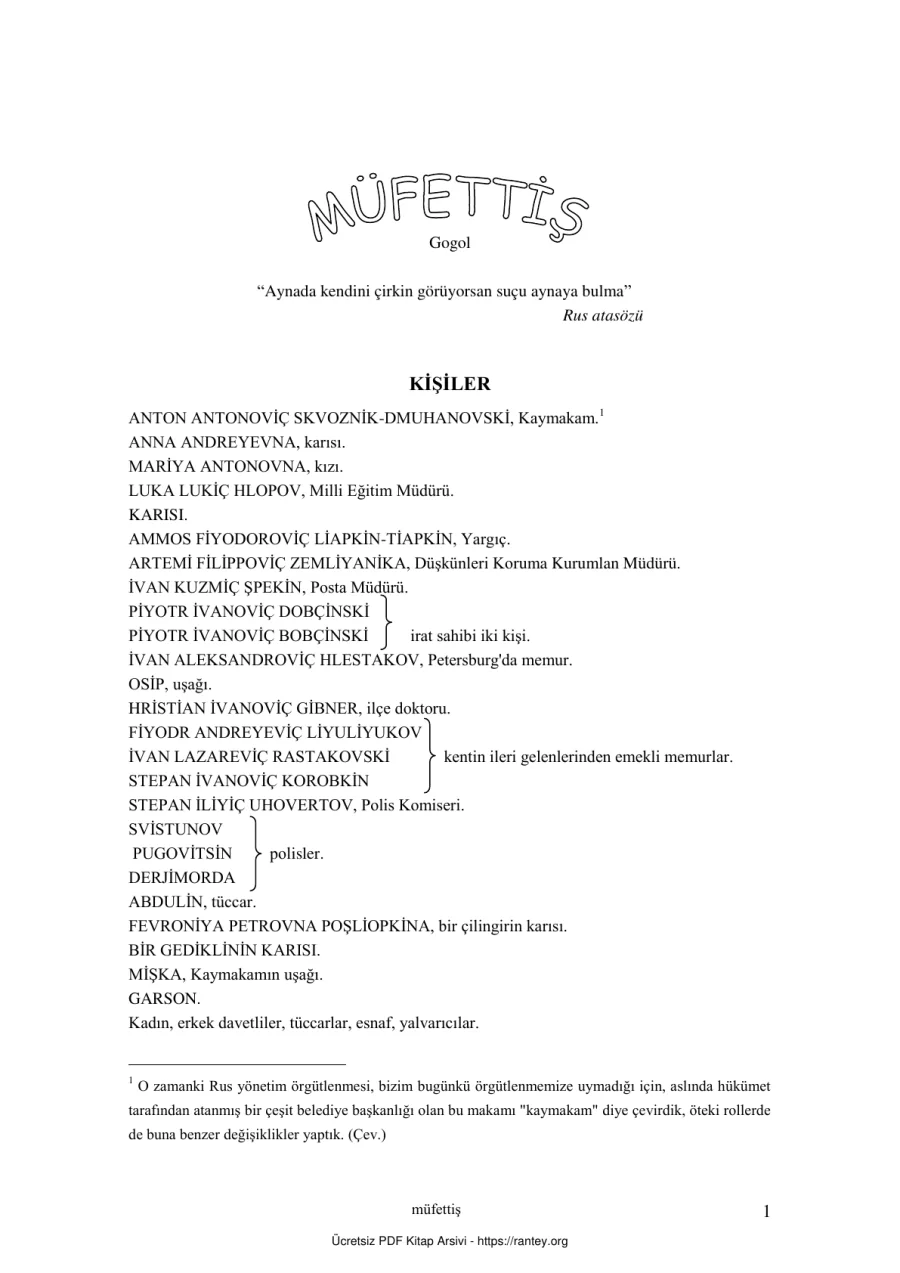 Gogol Müfettiş kapak görseli