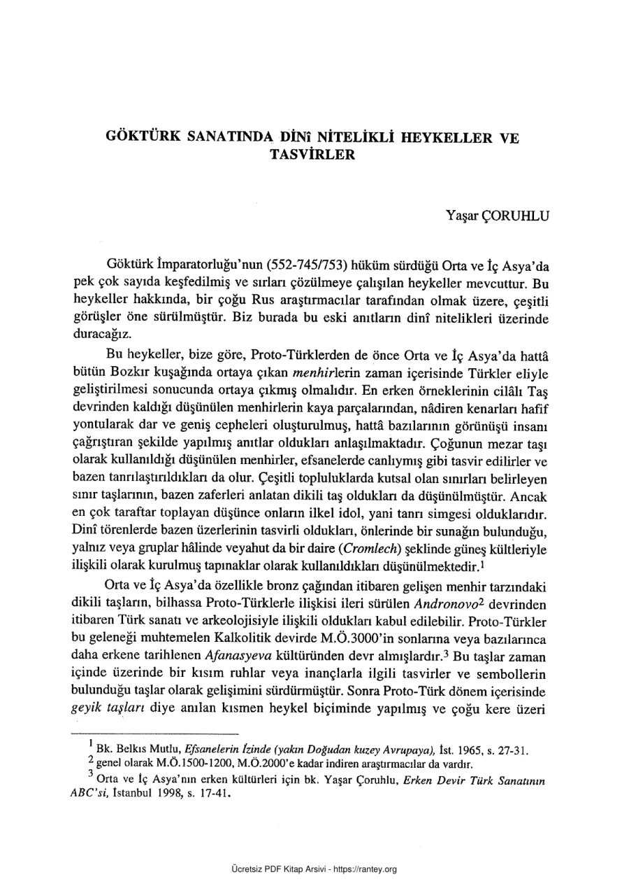 Gokturk Sanatinda Dini Nitelikli Heykeller ve Tasvirler kapak görseli