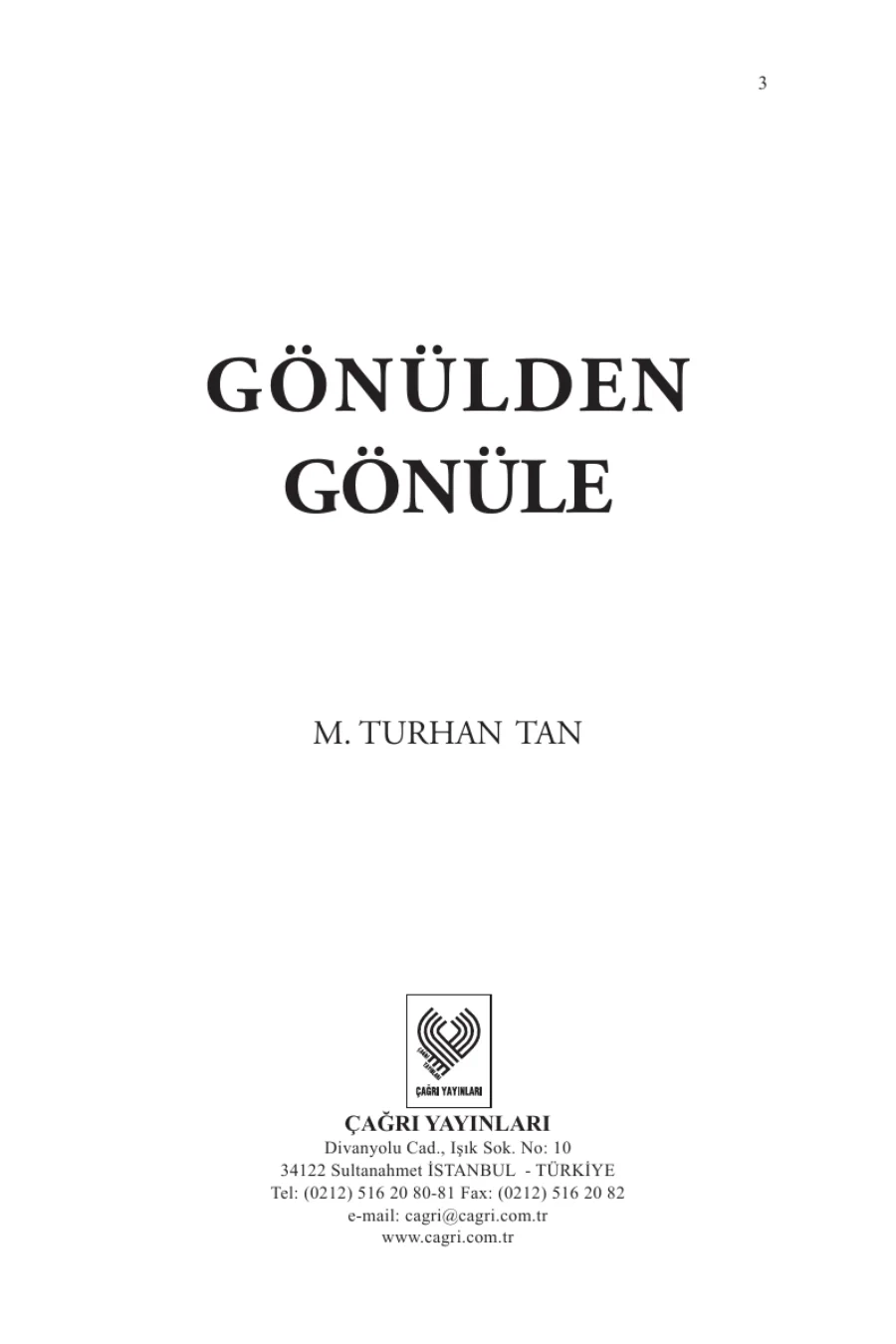 Gönülden Gönüle kitap kapağı