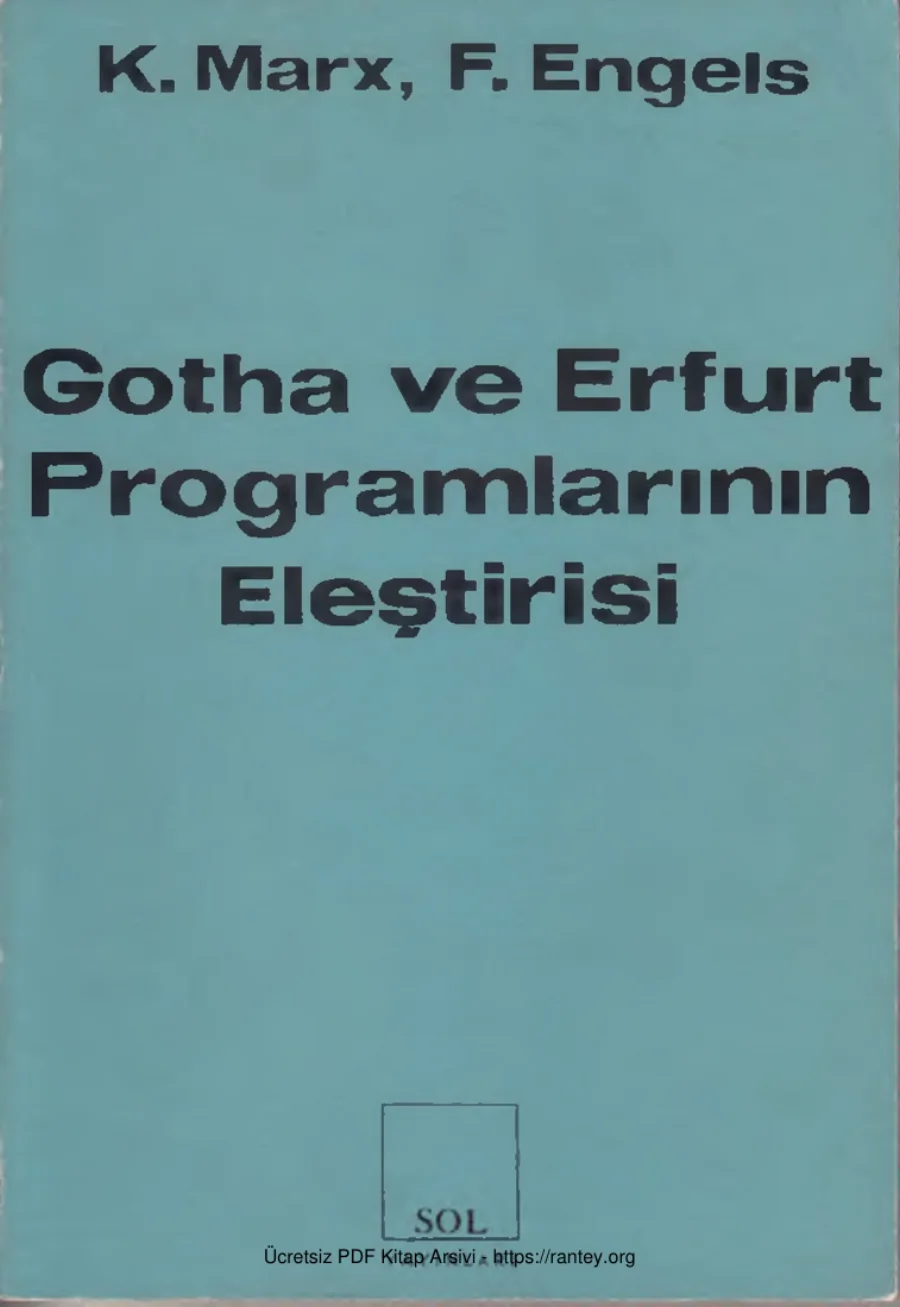 Gotha Erfurt Programlarının Eleştirisi kapak görseli