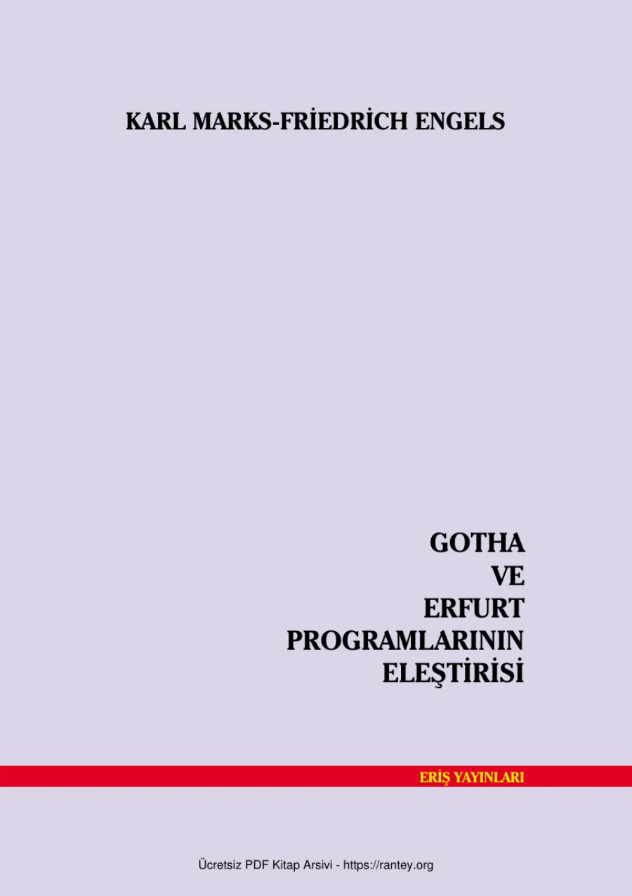 Gotha Ve Erfurt Programlarının Eleştirisi kapak görseli