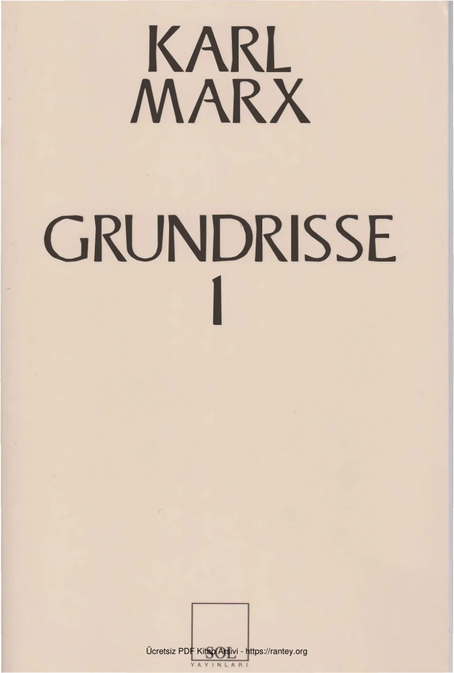 Grundrısse I kapak görseli