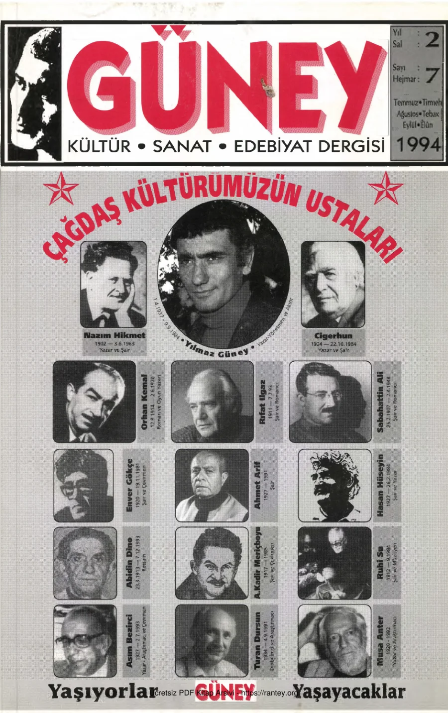 Güney Sayı 07 Temmuz 1994 kapak görseli