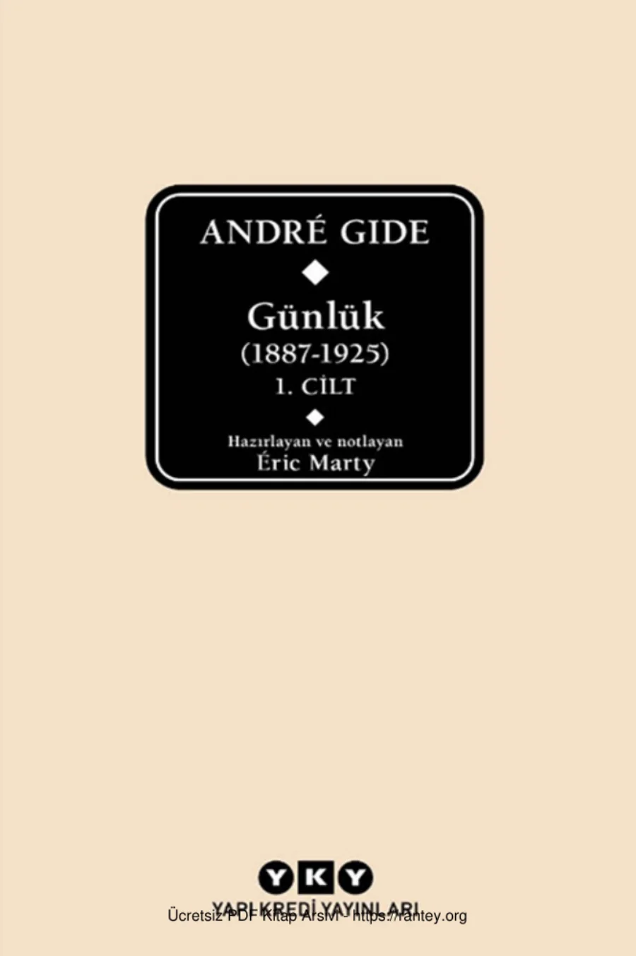 Günlük 1Cilt 1887 1925 kapak görseli