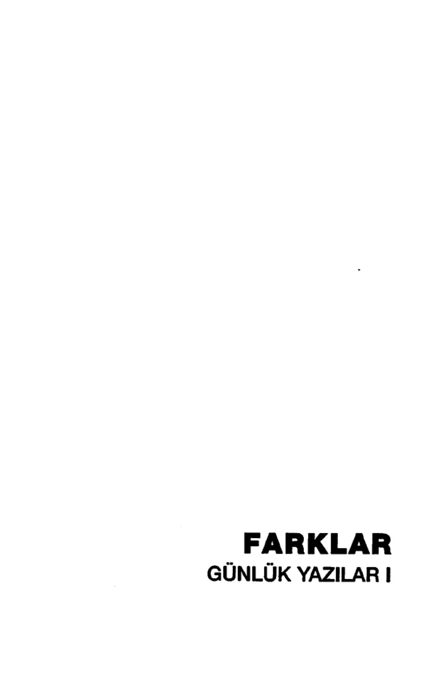 Günlük Yazılar I: Farklar kapak görseli
