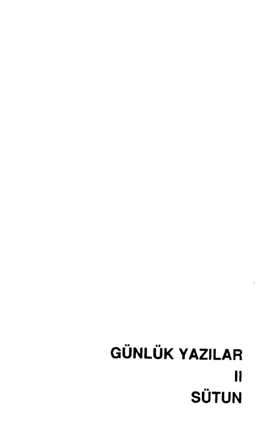 Günlük Yazılar II: Sütun kapak görseli