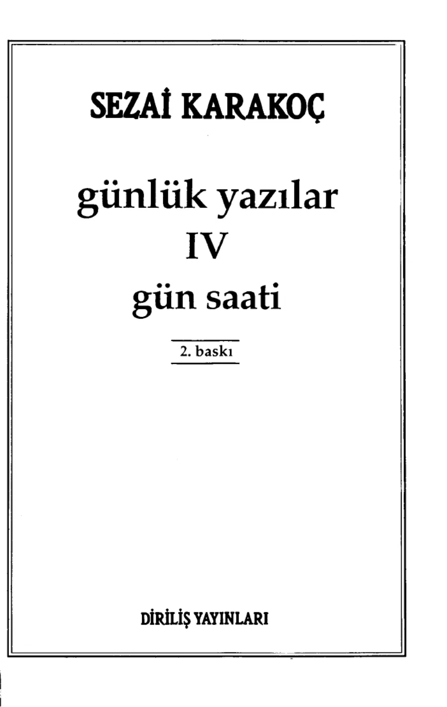 Günlük Yazılar IV: Gün Saati kapak görseli