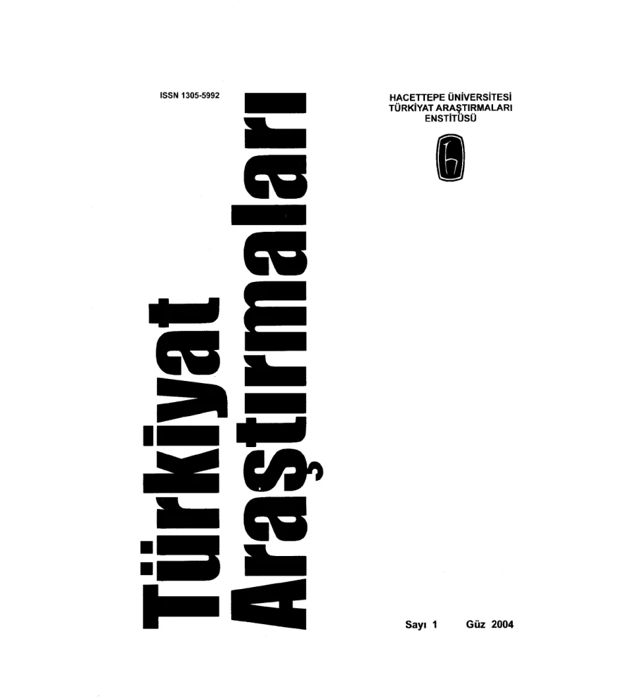 Hacettepe Üniversitesi Türkiyat Araştırmaları Dergisi – Sayı 1 (2004) kapak görseli