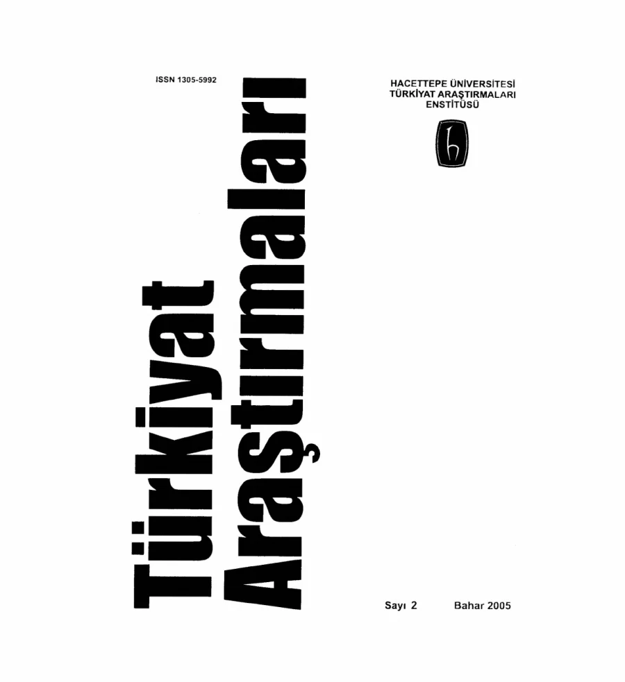 Hacettepe Üniversitesi Türkiyat Araştırmaları Dergisi – Sayı 2 (2005) kapak görseli