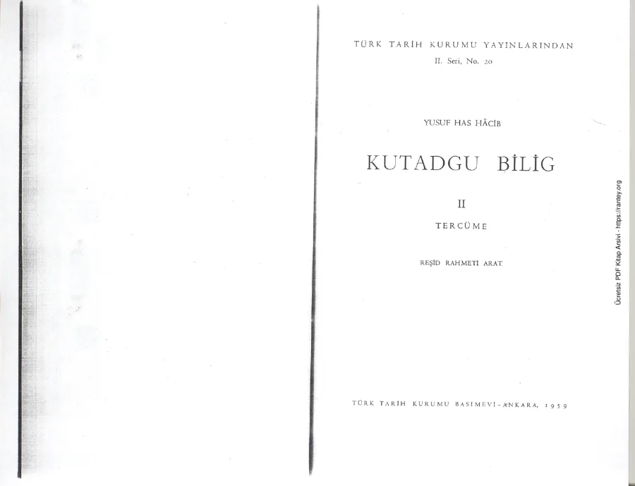 Hacib Kutadgu Bilig 1 Cilt Tercüme kapak görseli