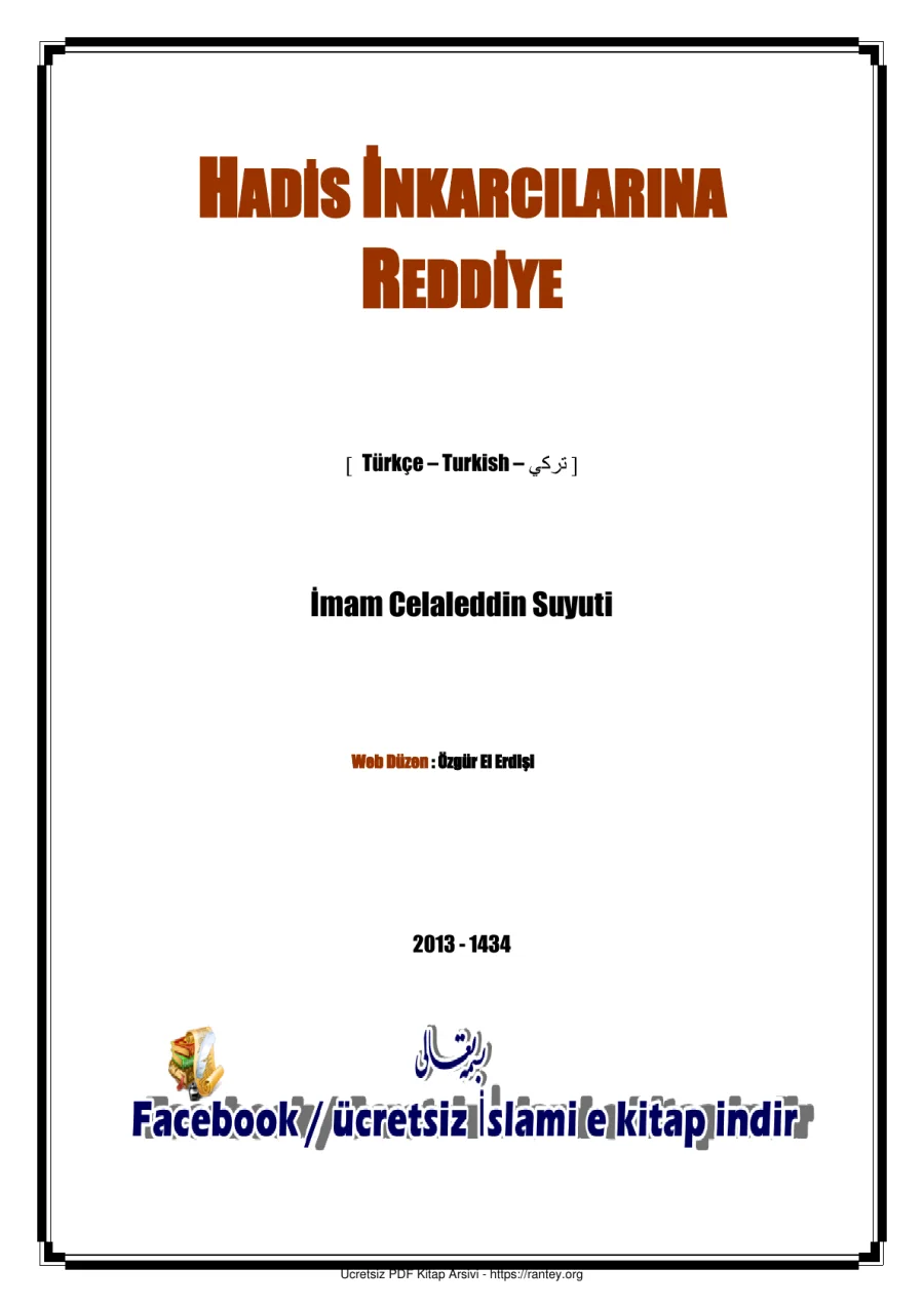 HADİS İNKARCILARINA REDDİYE İMAM SUYUTİ Ebu Abdulmumin Tekin Mıhçı kapak görseli