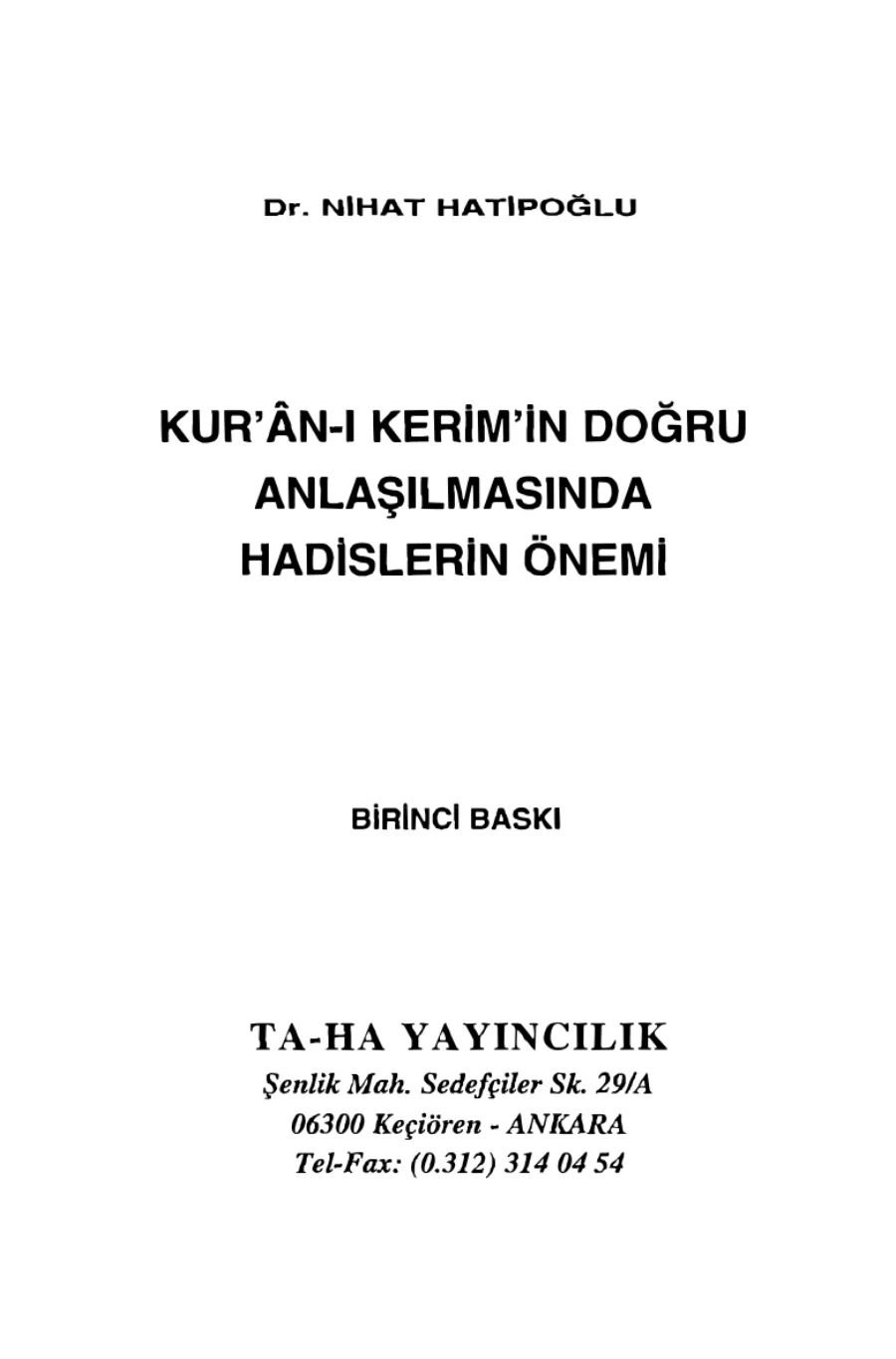 Hadislerin Önemi 2 kapak görseli