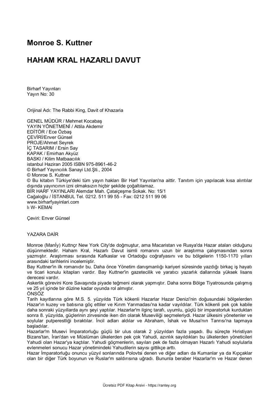 Haham Kral Hazarli Davut kapak görseli