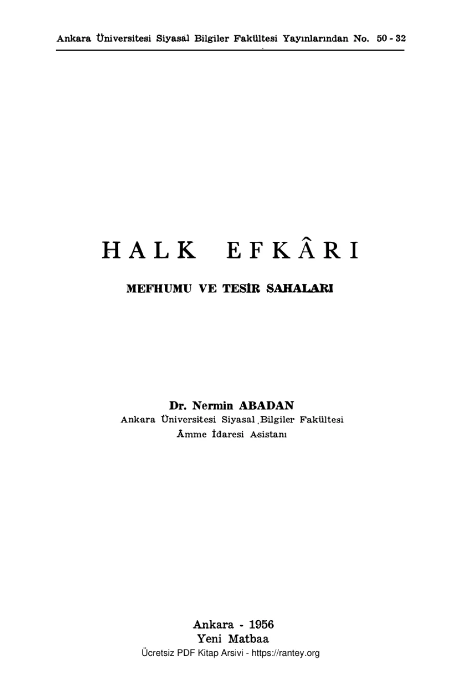 Halk Efkarı Mefhumu ve Tesir Sahaları kapak görseli