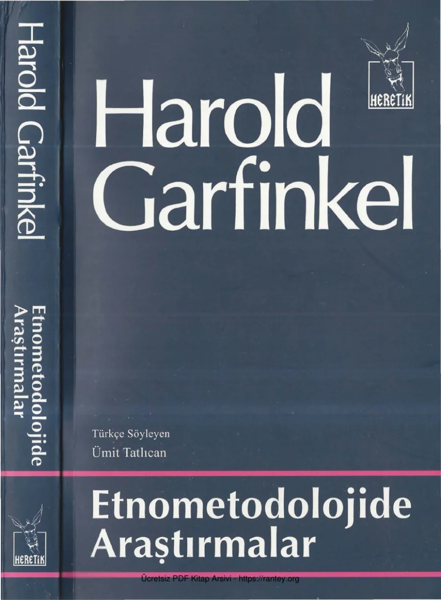Harold Garfinkel Etnometodolojide Araştırmalar kapak görseli