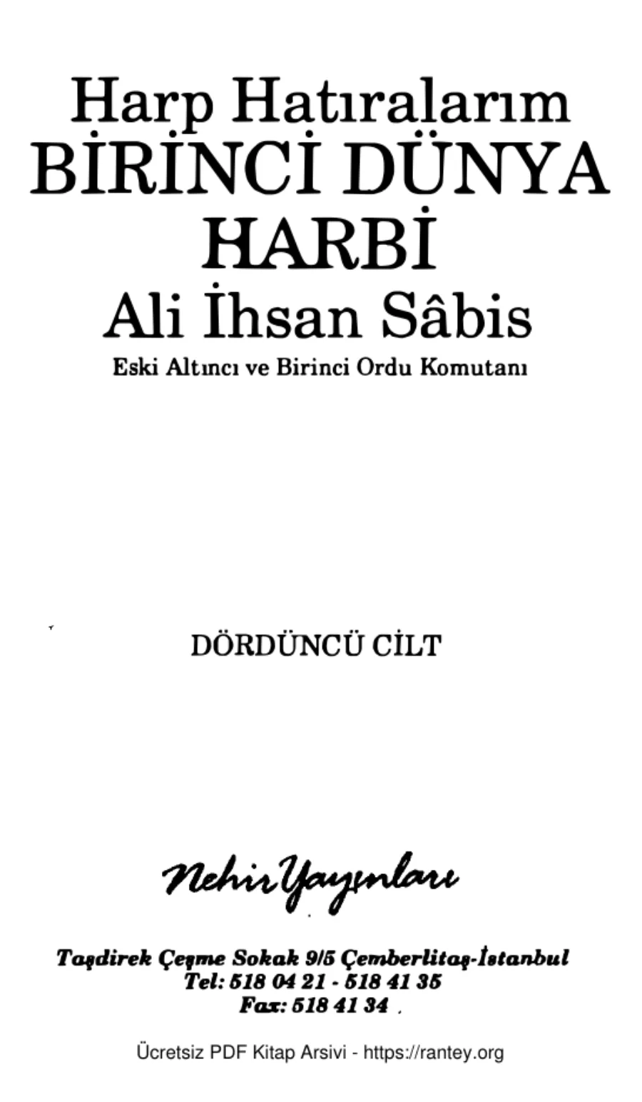 Harp Hatıralarım Cilt 4 kapak görseli