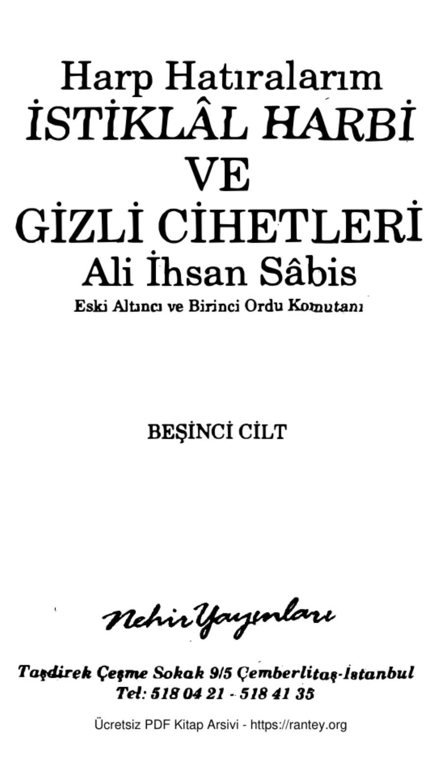 Harp Hatıralarım Cilt 5 kapak görseli