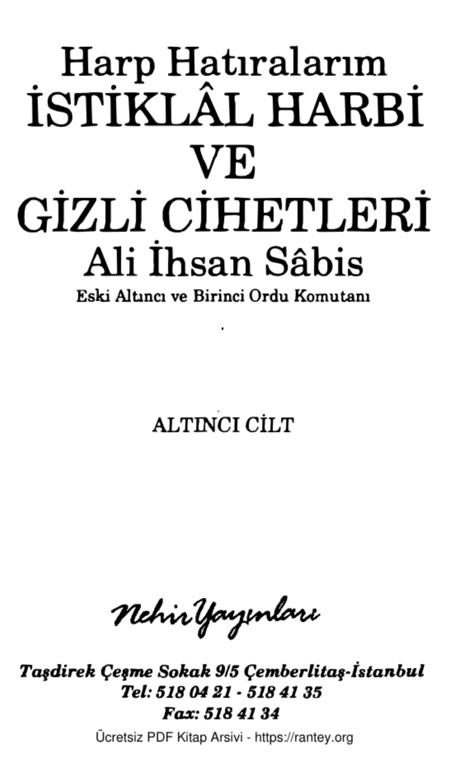 Harp Hatıralarım Cilt 6 kapak görseli
