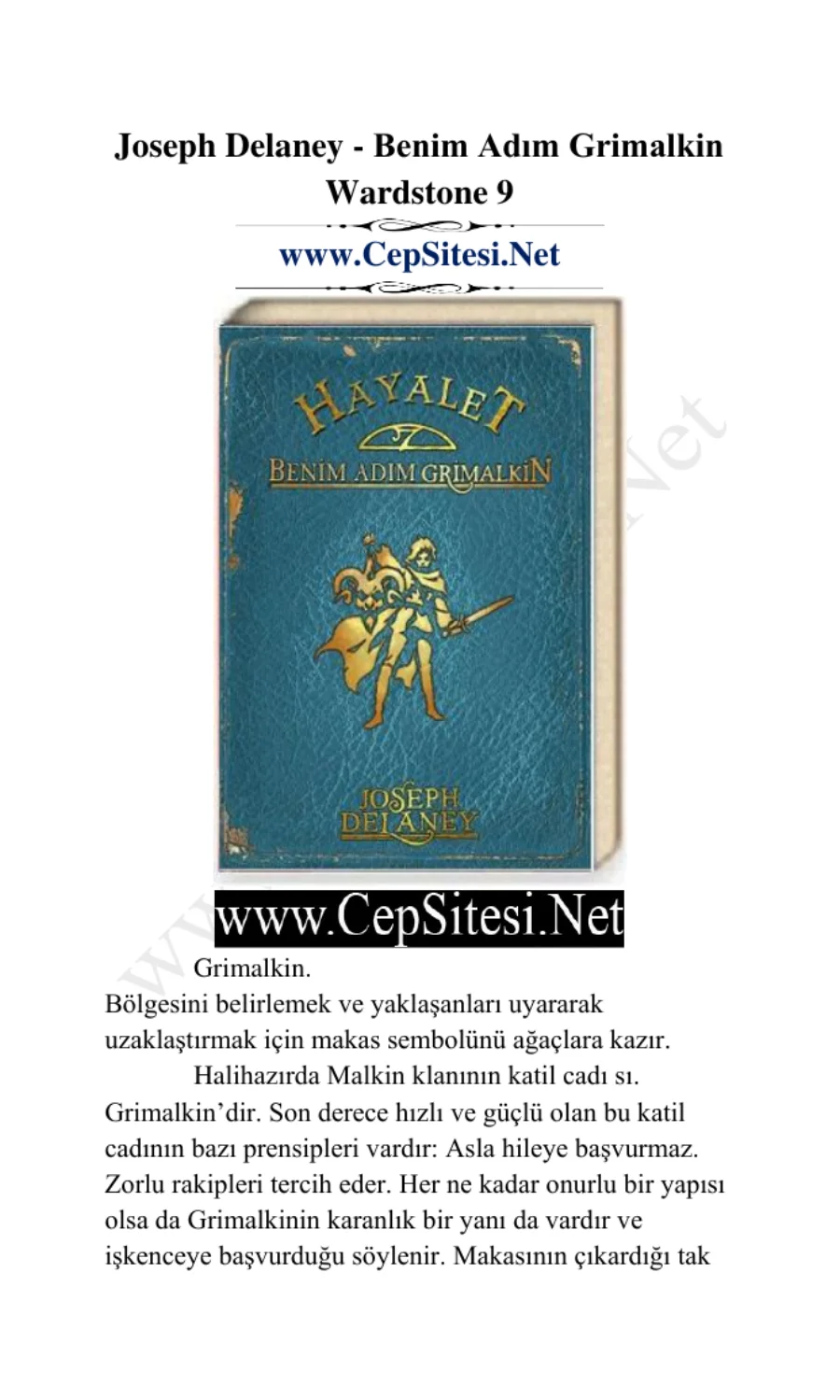 Hayalet: Benim Adım Grimalkin kapak görseli