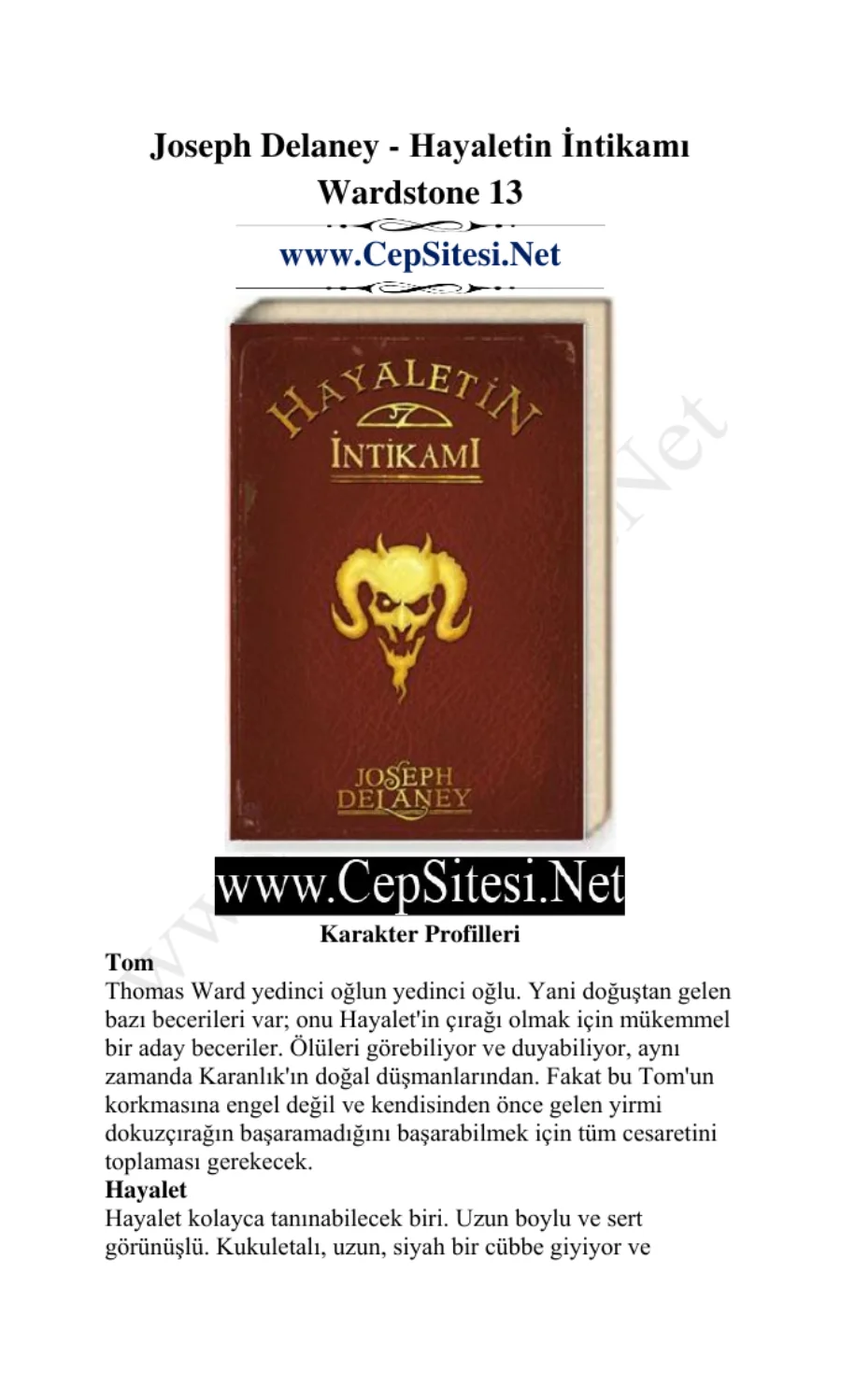 Hayaletin İntikamı kapak görseli