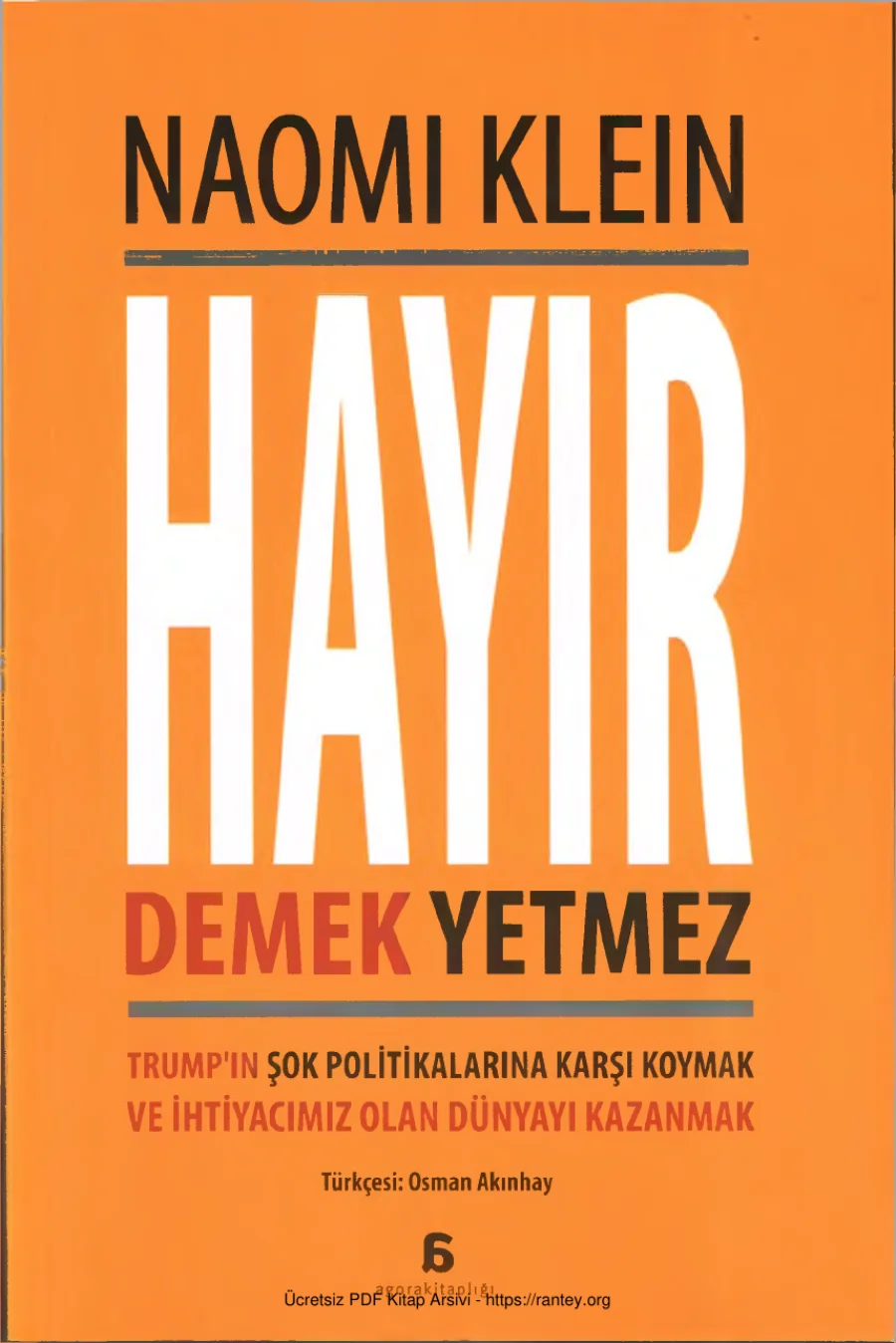 Hayır Demek Yetmez Agora Kitaplığı kapak görseli