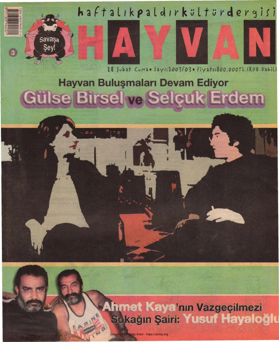 Hayvan Sayı 03 28 Şubat 2003 kapak görseli
