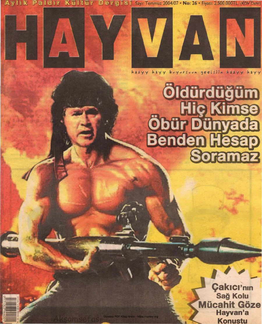 Hayvan Sayı 26 Temmuz 2004 kapak görseli