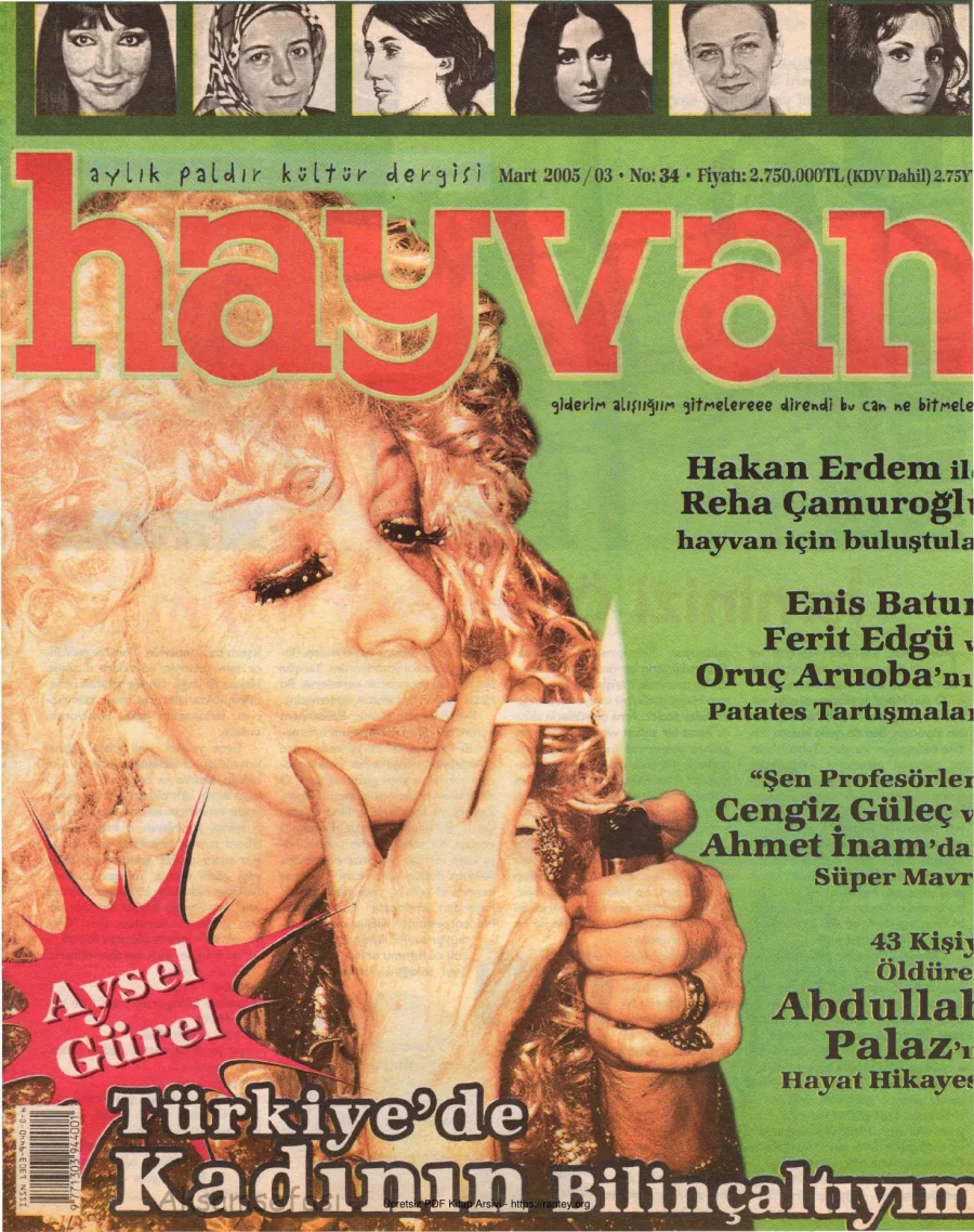 Hayvan Sayı 34 Mart 2005 kapak görseli