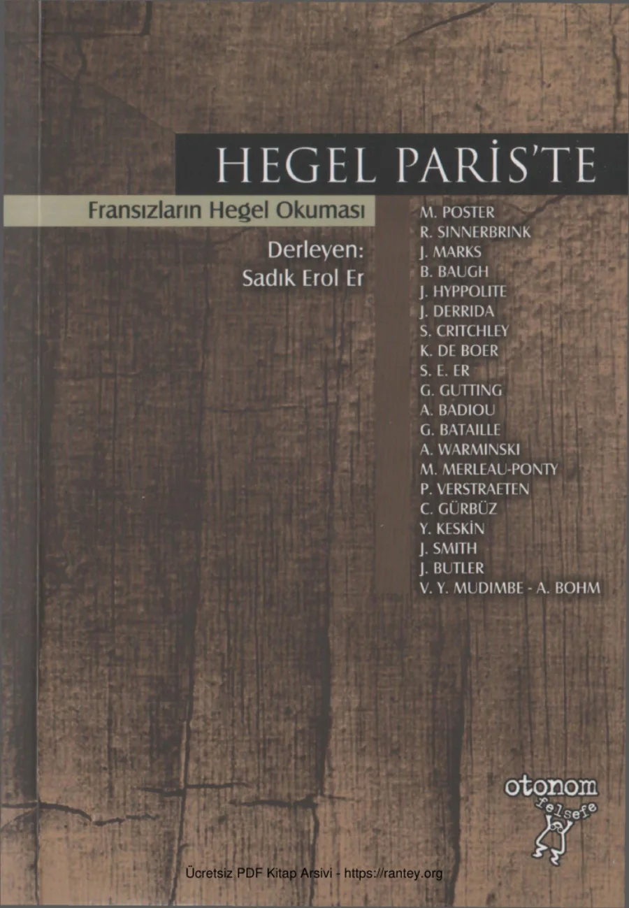 Hegel Pariste Fransızların Hegel Okuması kapak görseli