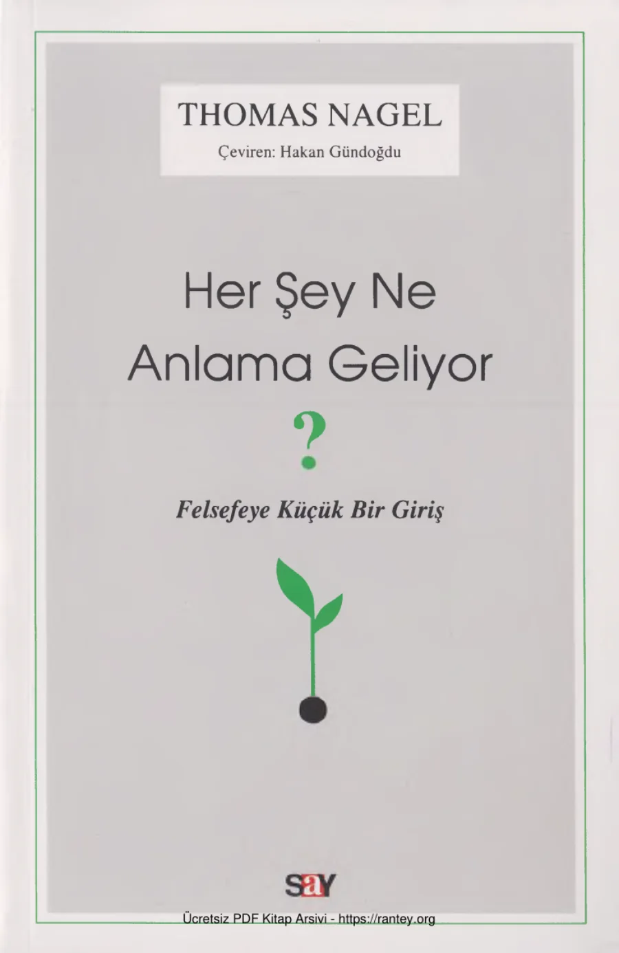 Her Şey Ne Anlama Geliyor Felsefeye Küçük Bir Giriş kapak görseli