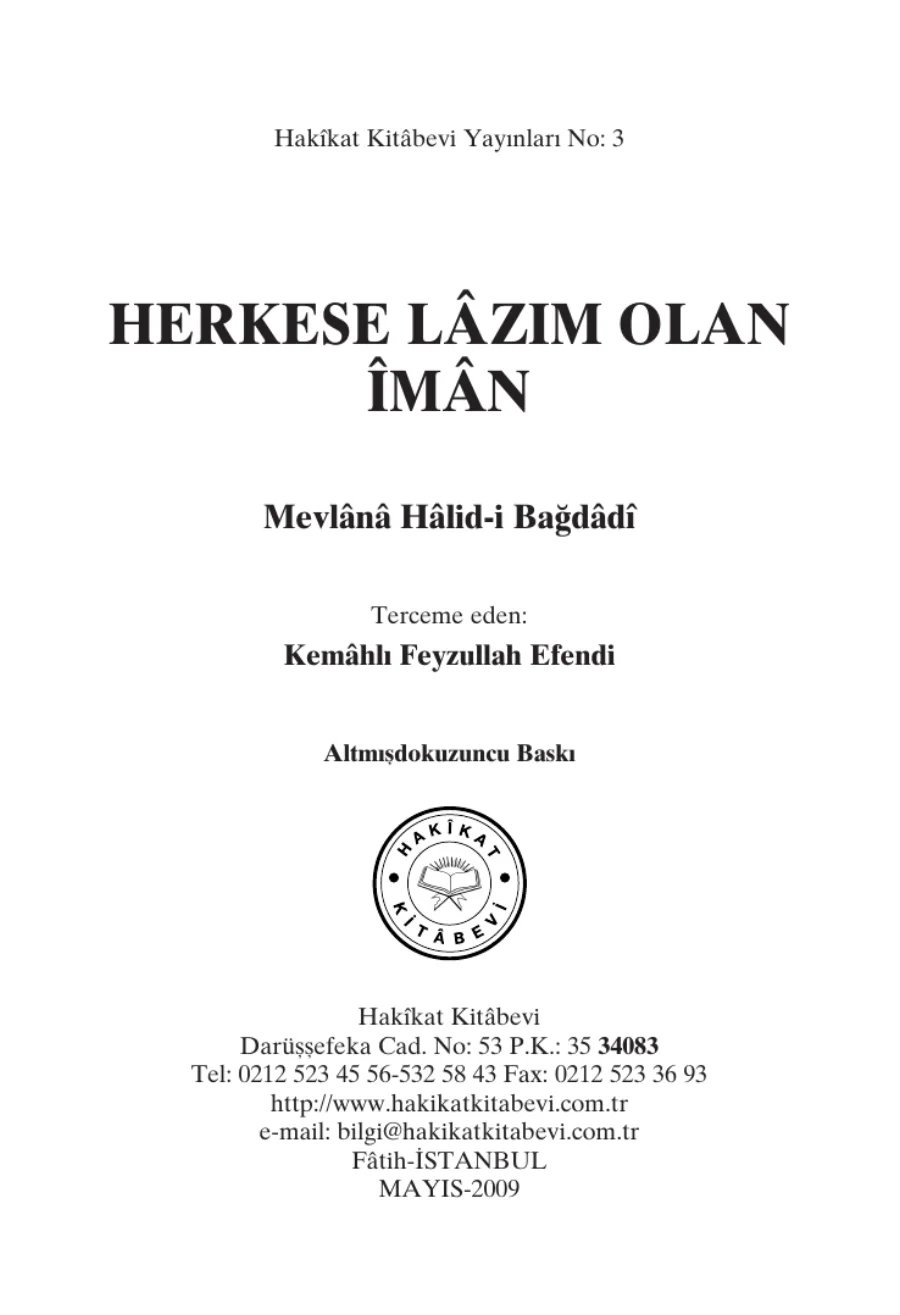 Herkese Lazım Olan İman kapak görseli