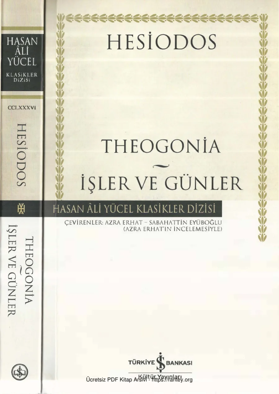Hesiodos Theogonia İşler ve Günler kapak görseli