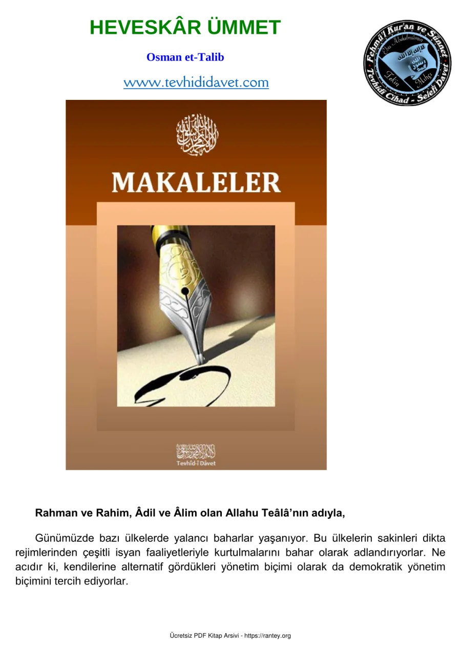 HEVESKR ÜMMET Osman et Talib Ebu Abdulmumin Tekin Mıhçı kapak görseli