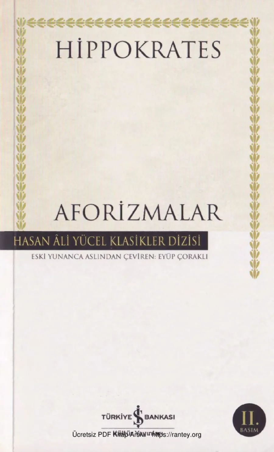Hippokrates Aforizmalar kapak görseli
