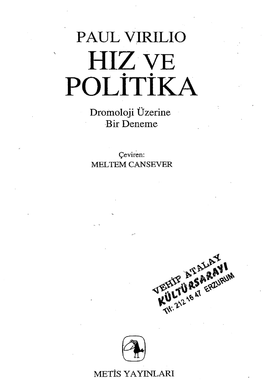 Hız ve Politika kapak görseli