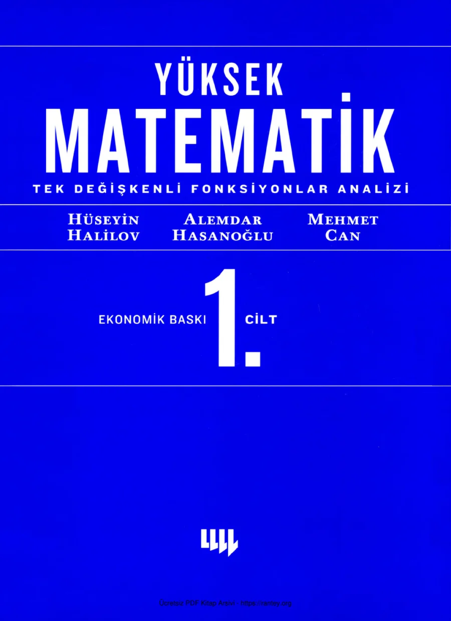 Hüseyin Halilov Alemdar Hasanoğlu Mehmet Can Yüksek Matematik 1 kapak görseli